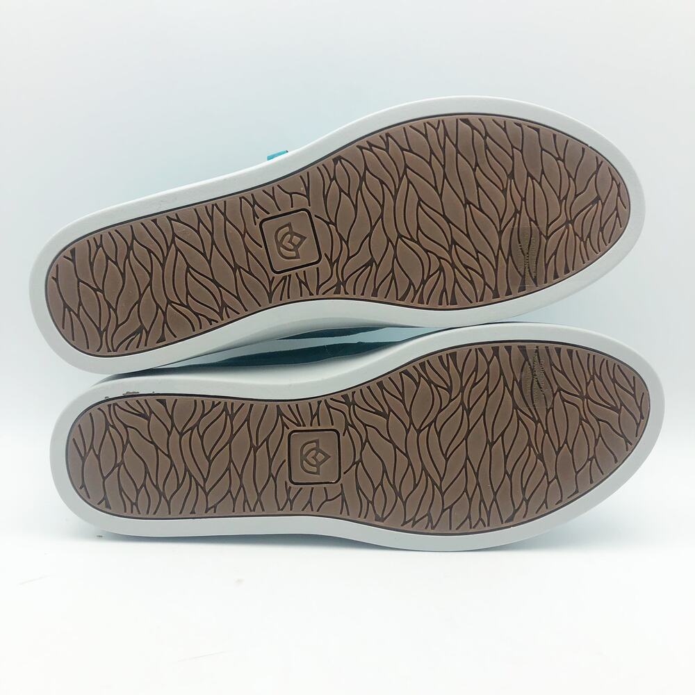 Spenco Womens Saylor Slip On Sneakers Size 7 Aqua Sea Blue Leather APMA NIB - Picture 10 of 11